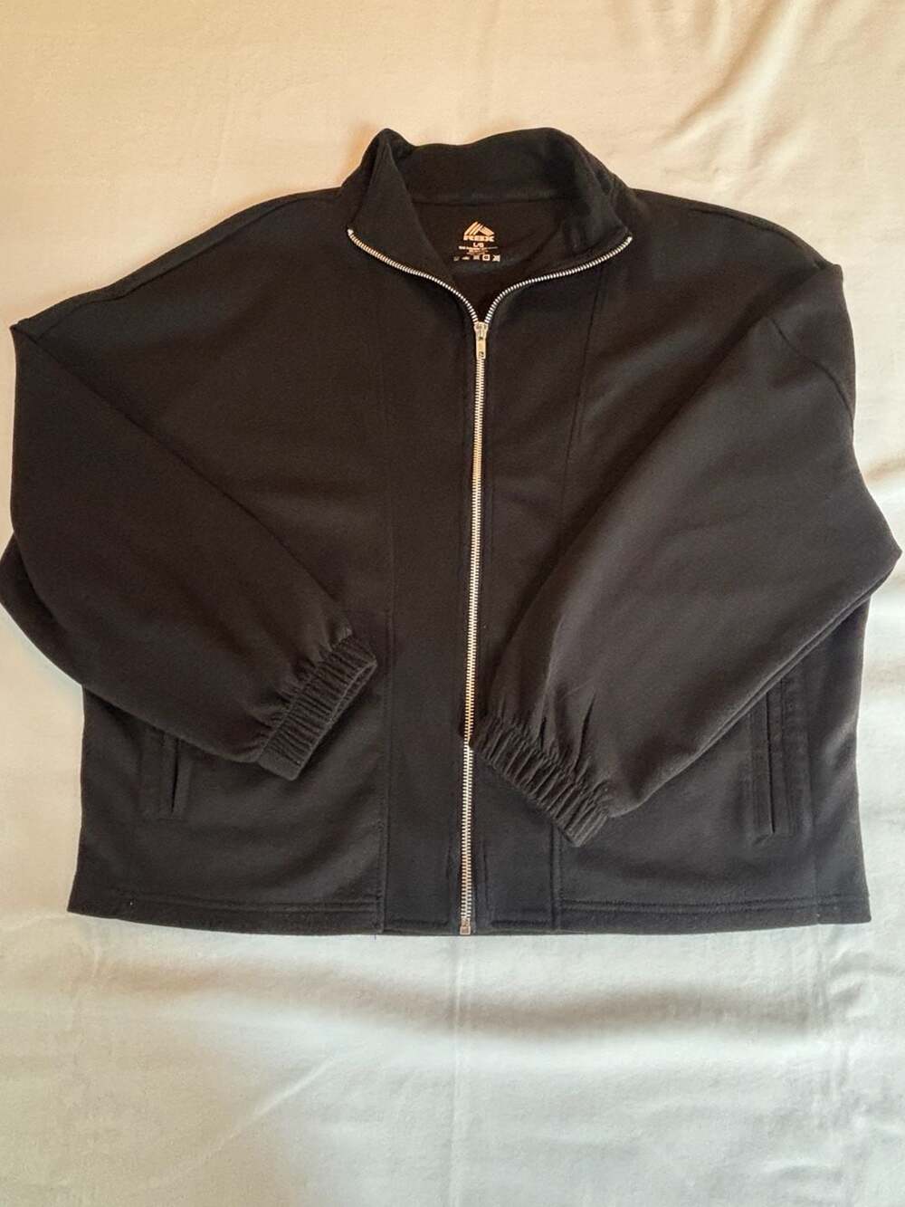 RBX Black Full Zip Track Jacket With Pockets Size L
